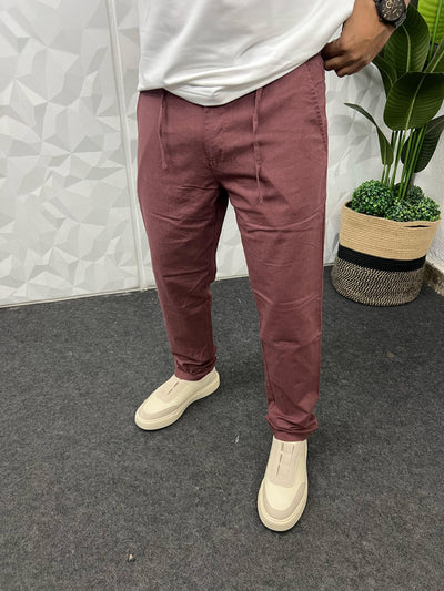 Linen fabric chino pant