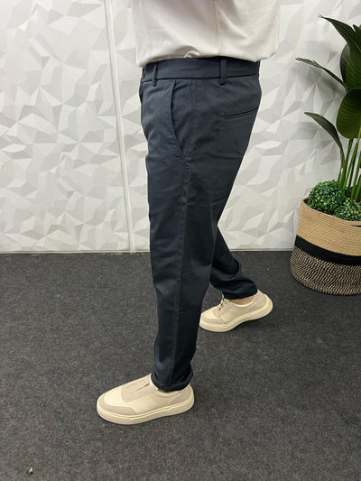 Cotton soft feel ankle chinos ( dark grey )