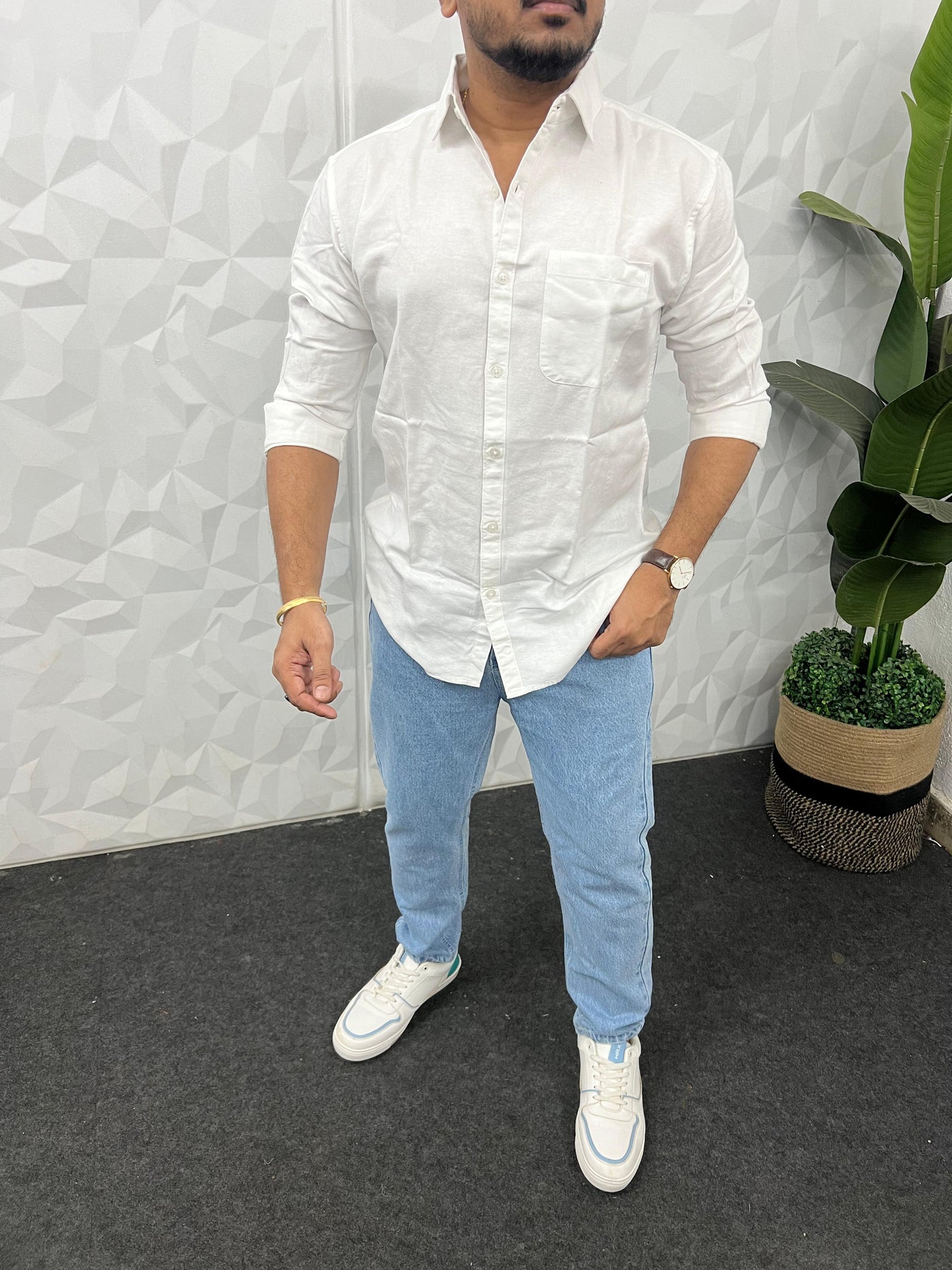 Twill fabric plain shirt