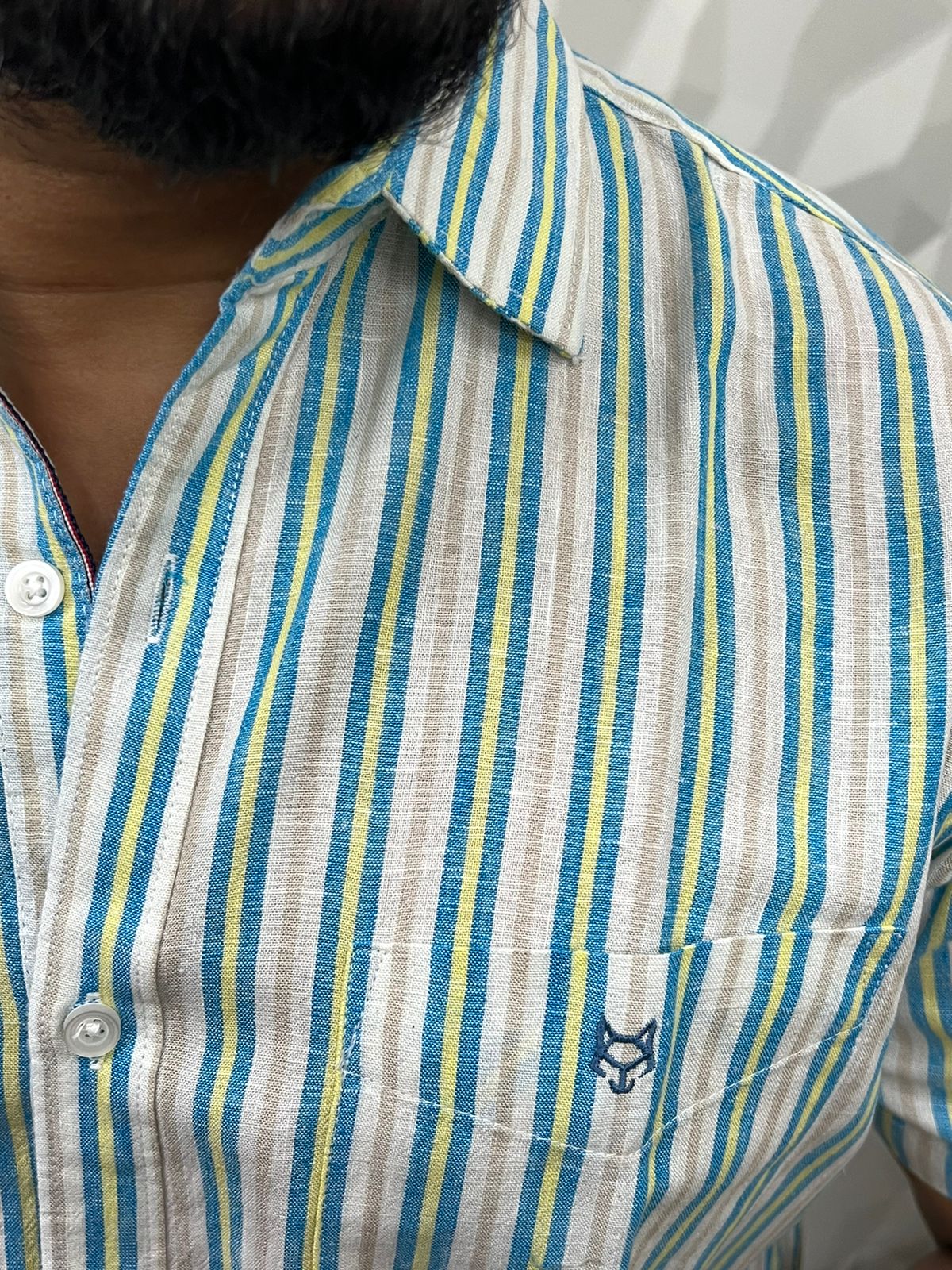 Retro stripes half shirt