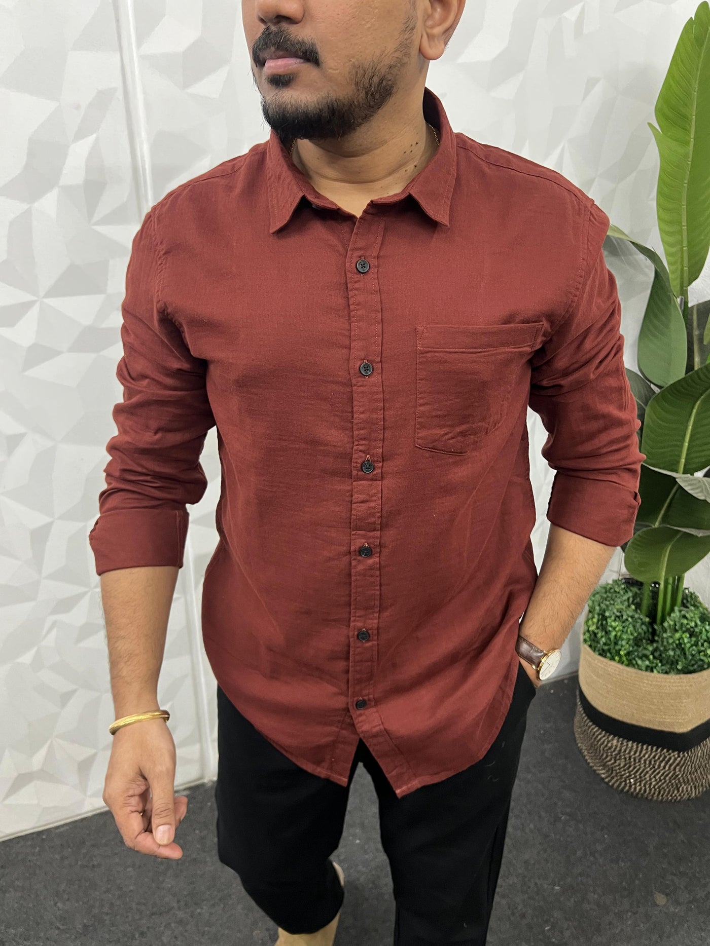 Double cloth soft linen shirt