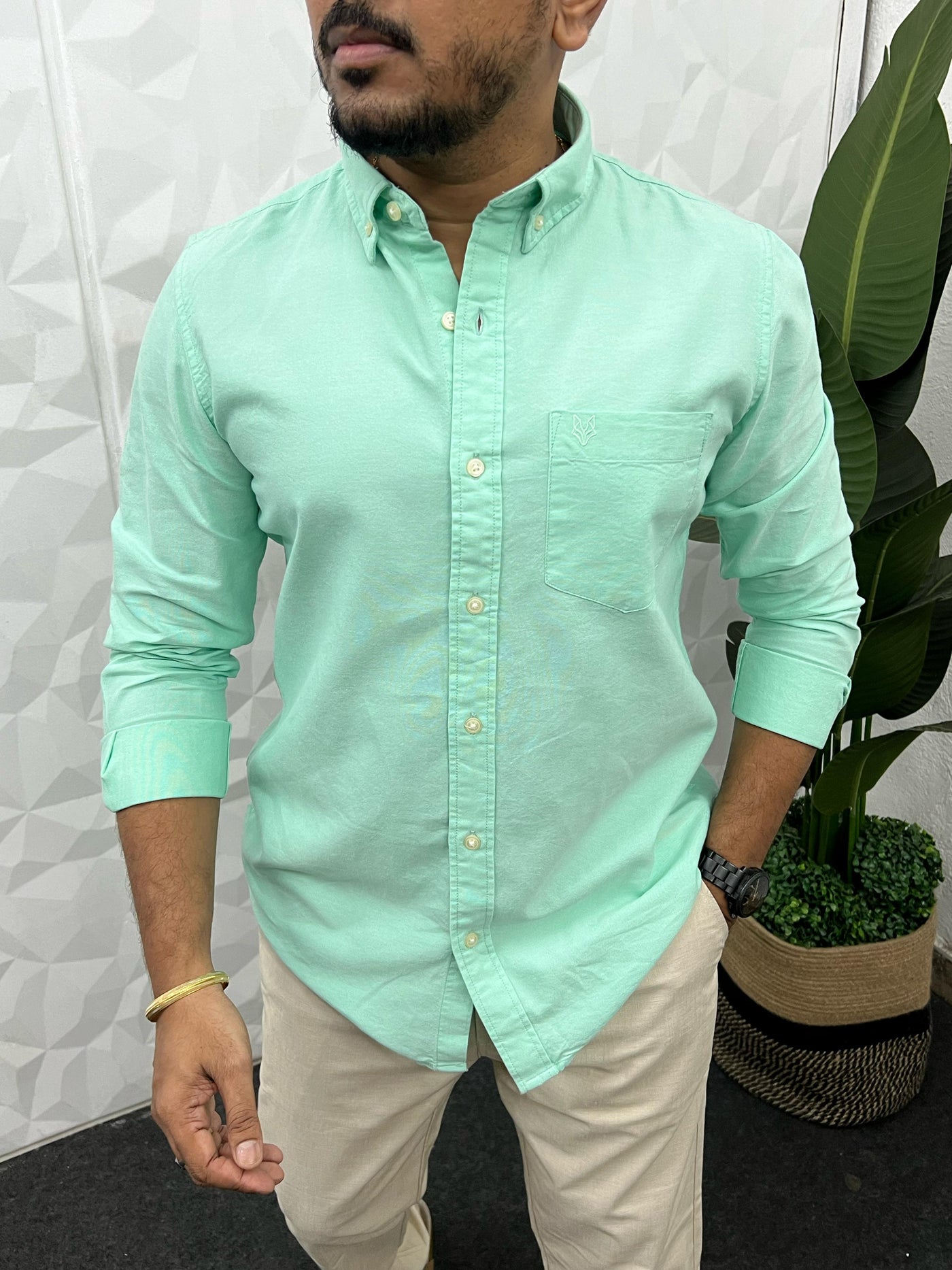 Yarn dyed pestal oxford shirt