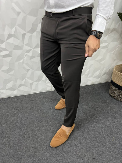 Lachka fabric trouser ( Dark brown )