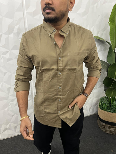 Oxford fabric plain shirt