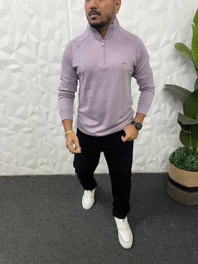 High neck popcorn fabric t-shirt