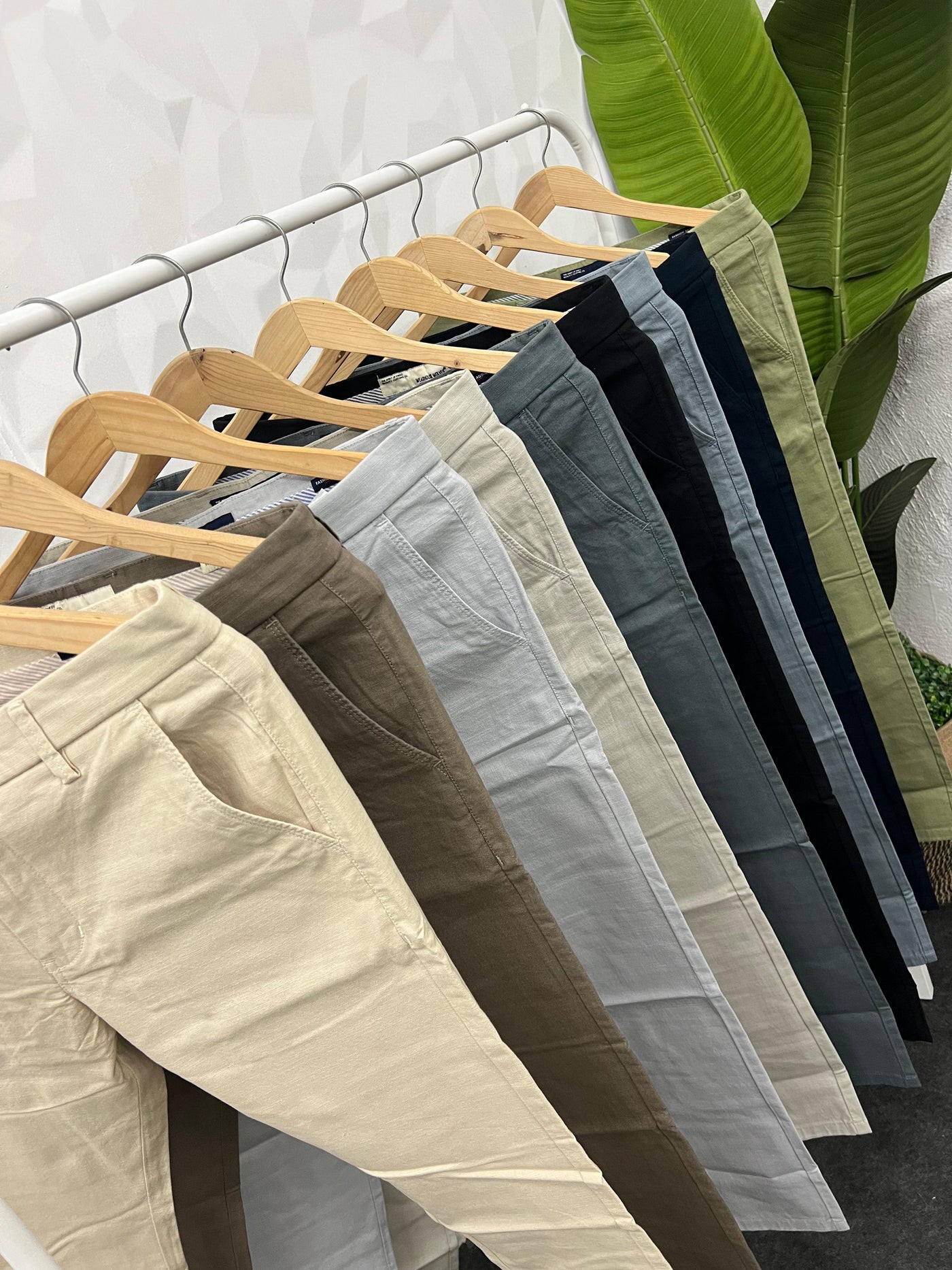 Linen fabric chinos