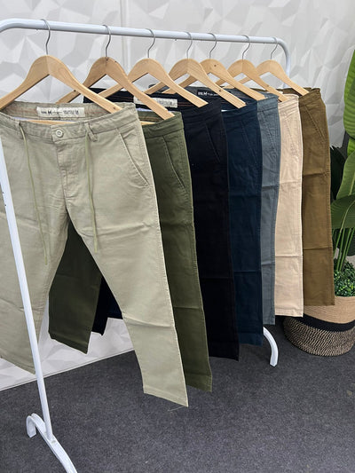 Linen fabric chino pant ( cream )