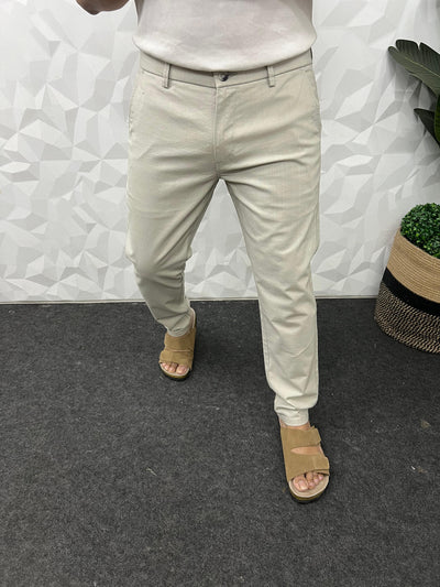 Linen fabric chinos