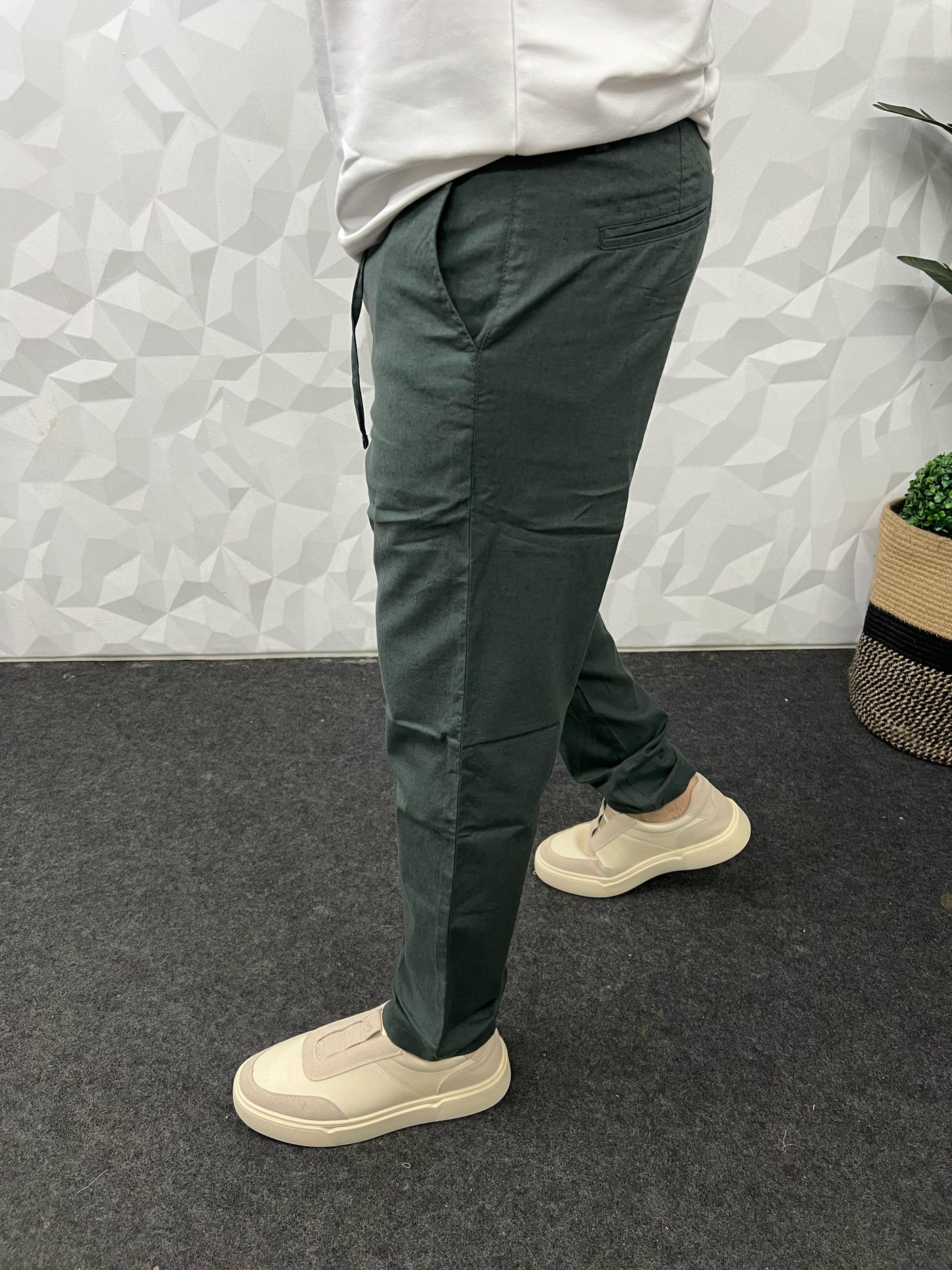 Linen fabric chino pant