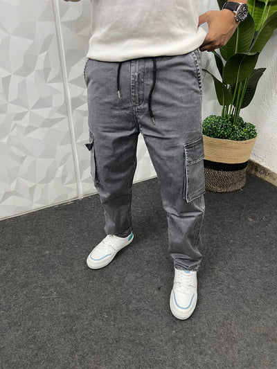 Denim fabric cargo pant