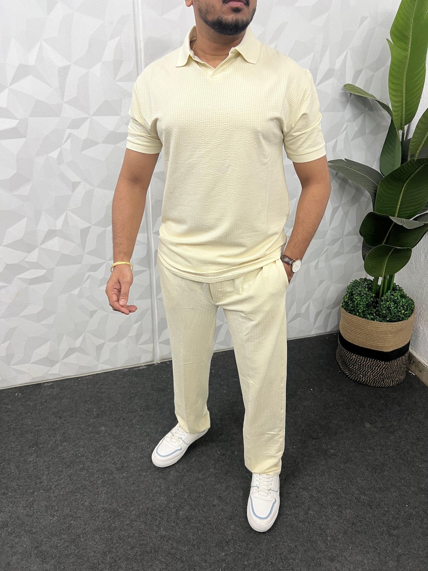 Cotton puff fabric cordset