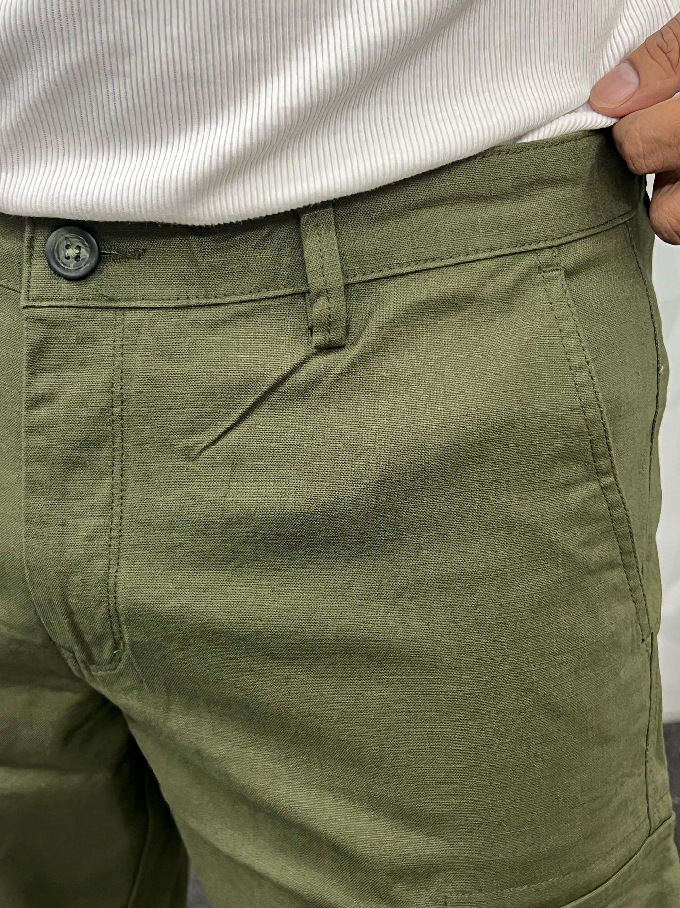 Linen fabric cargo pant