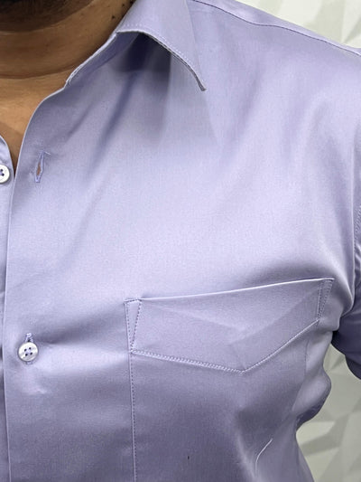 Cotton lycra plain shirt (Lilac)