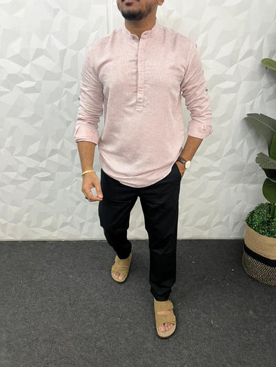 Linen texture short kurta