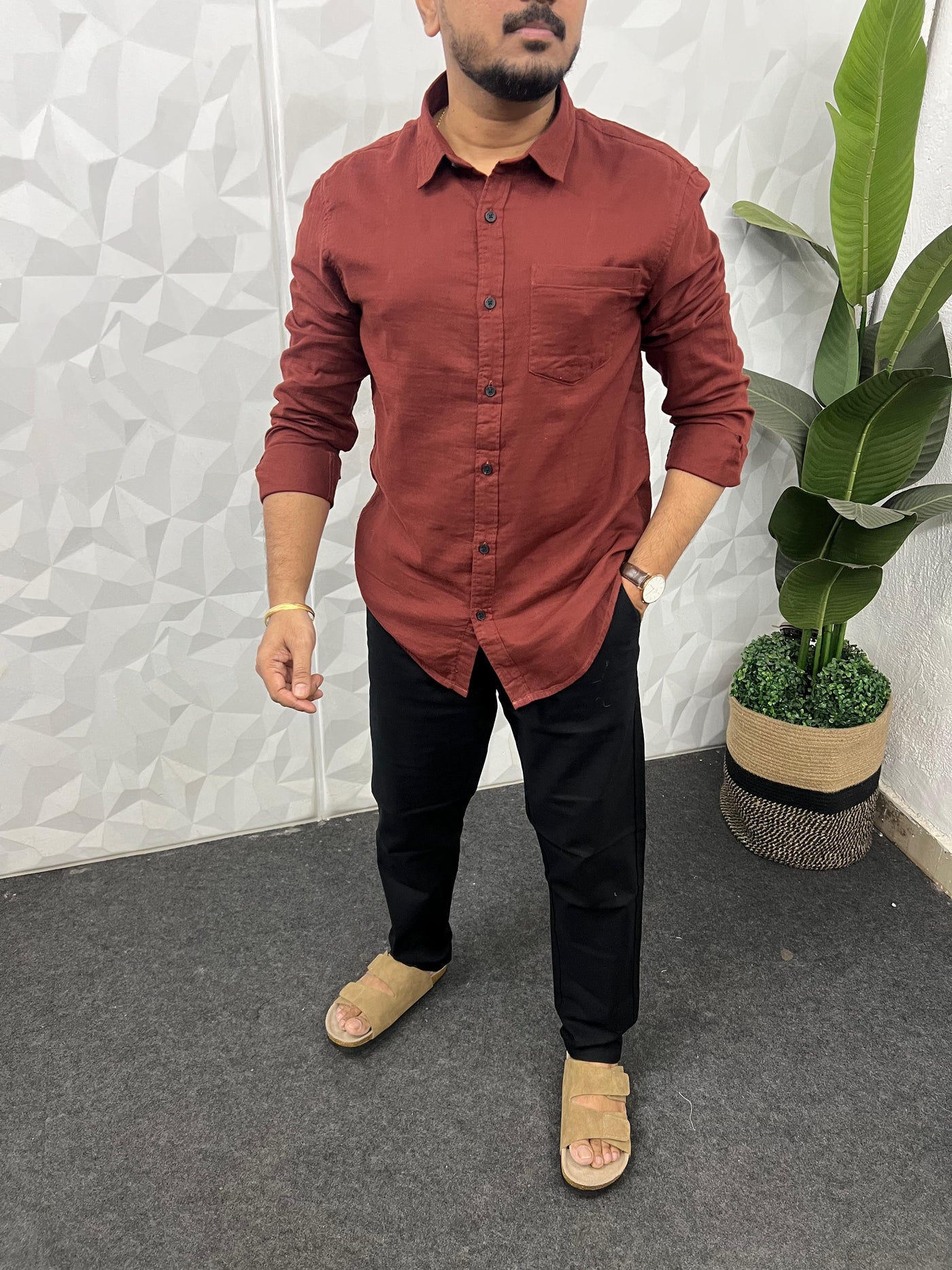 Double cloth soft linen shirt