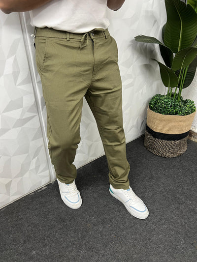 Dobby linen fabric pants