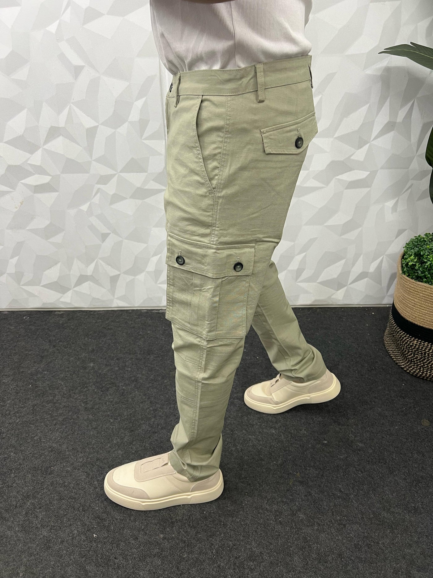 Linen fabric cargo pant