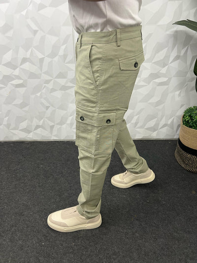 Linen fabric cargo pant