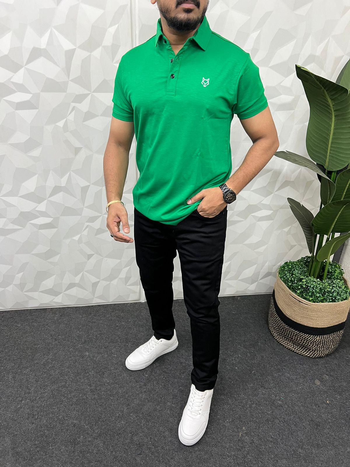Glaze Imp lycra collar t-shirt ( green )