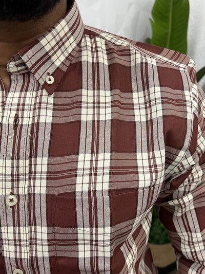 Oxford fabric yarn dyed chex shirt