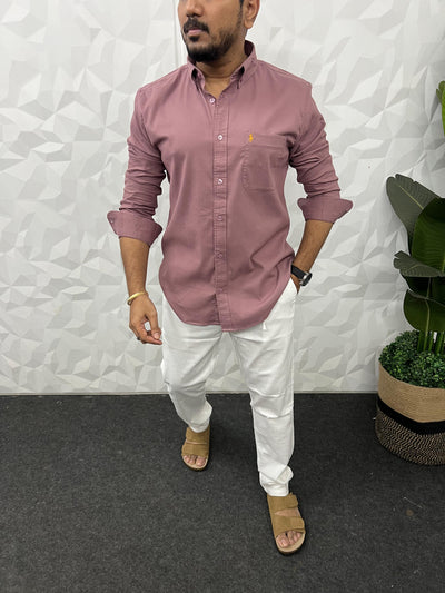 Corduroy lycra fabric shirt (Mauve)