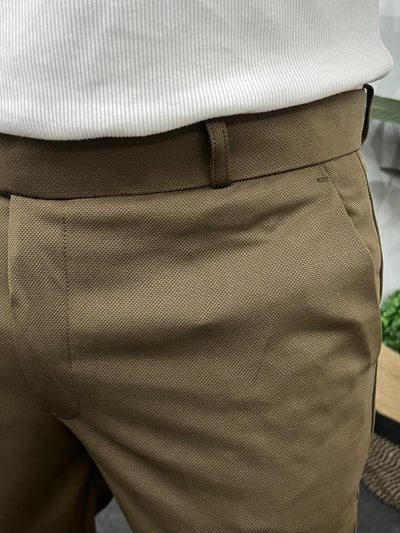 Peanut fabric ankle trouser (Dark Brown)
