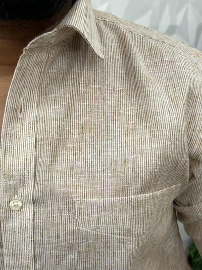Oxford fabric fine stripes shirt