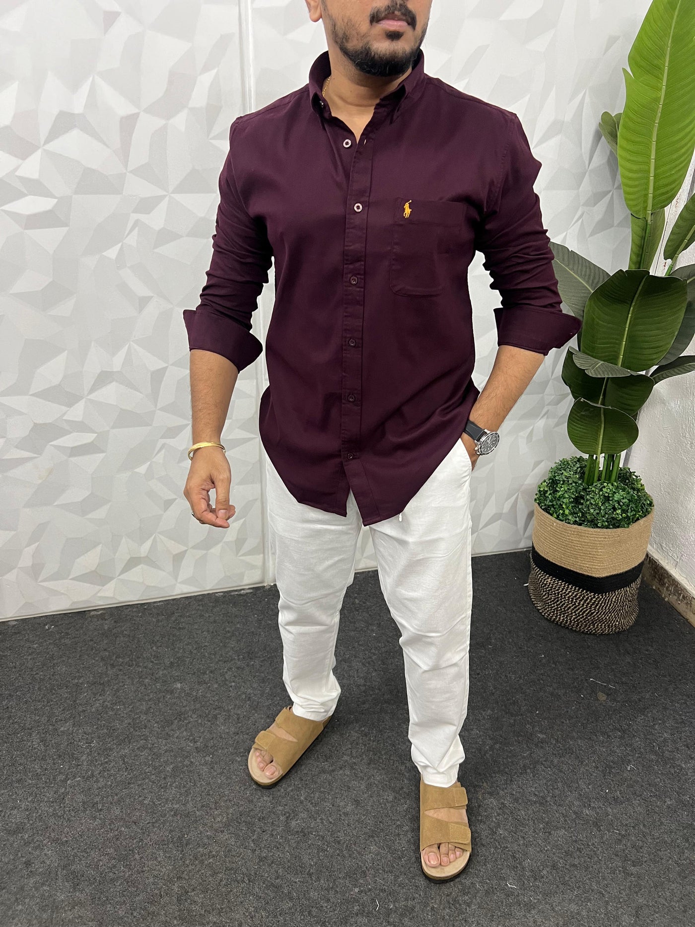 Corduroy lycra fabric shirt