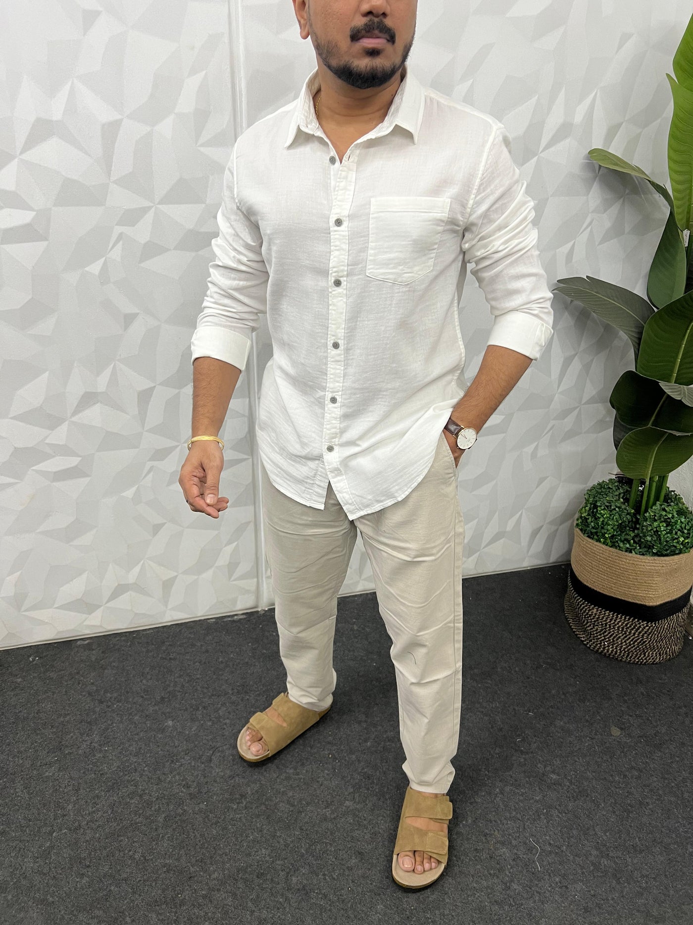 Double cloth soft linen shirt