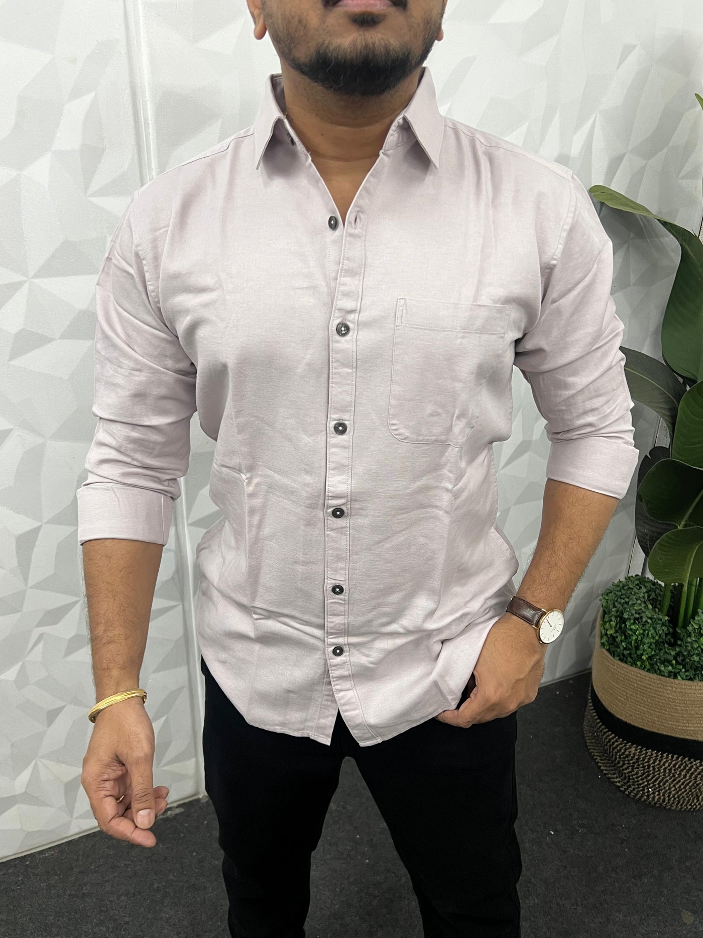 Twill fabric plain shirt