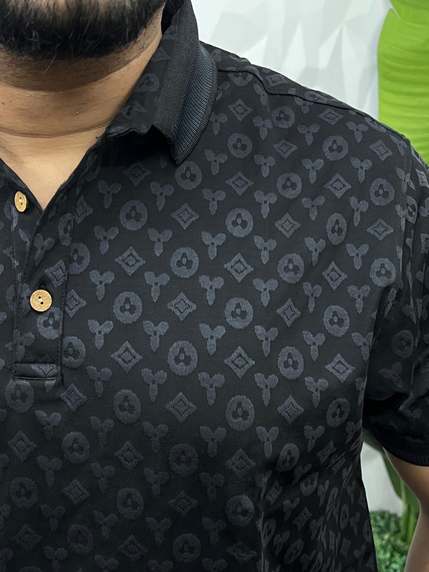 Imported fabric collar t-shirt