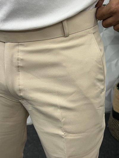 Cotton lycra fabric Ivory trouser