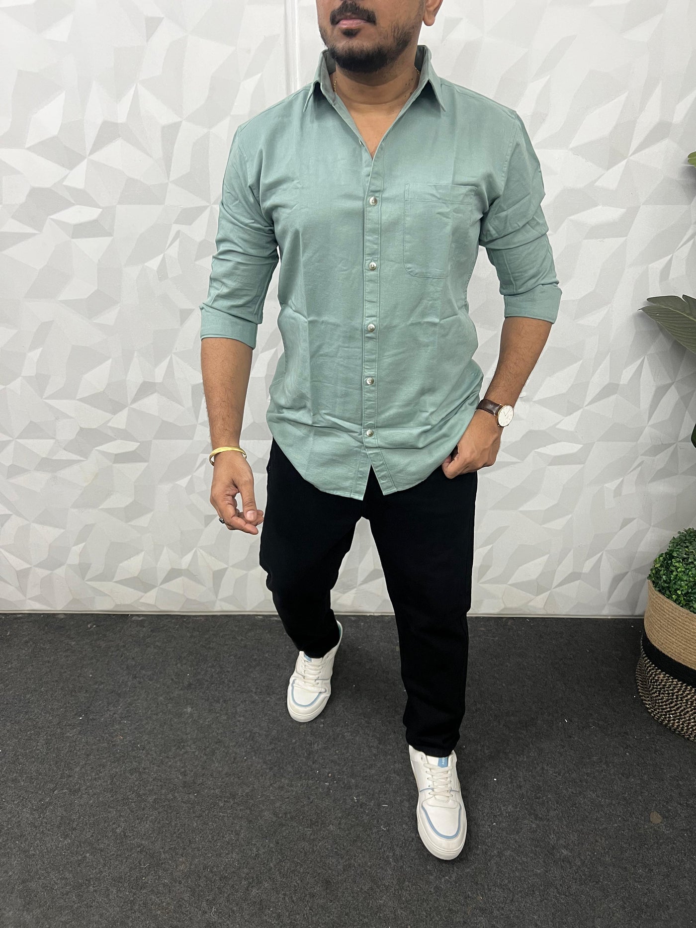 Twill fabric plain shirt