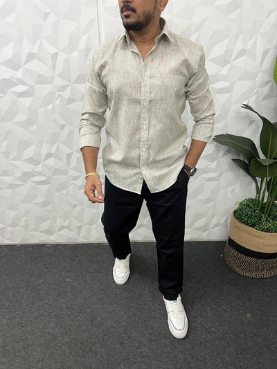 Oxford fabric fine stripes shirt
