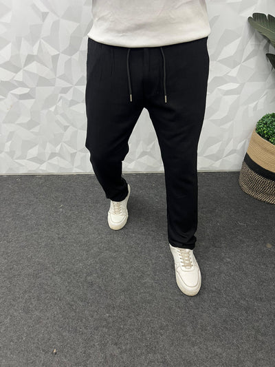 Imported fabric linen pants ( black )