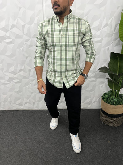 Oxford fabric yarn dyed chex shirt