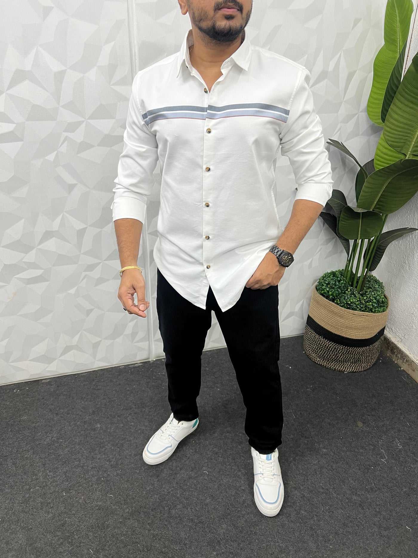 Chest pannel club wear shirt