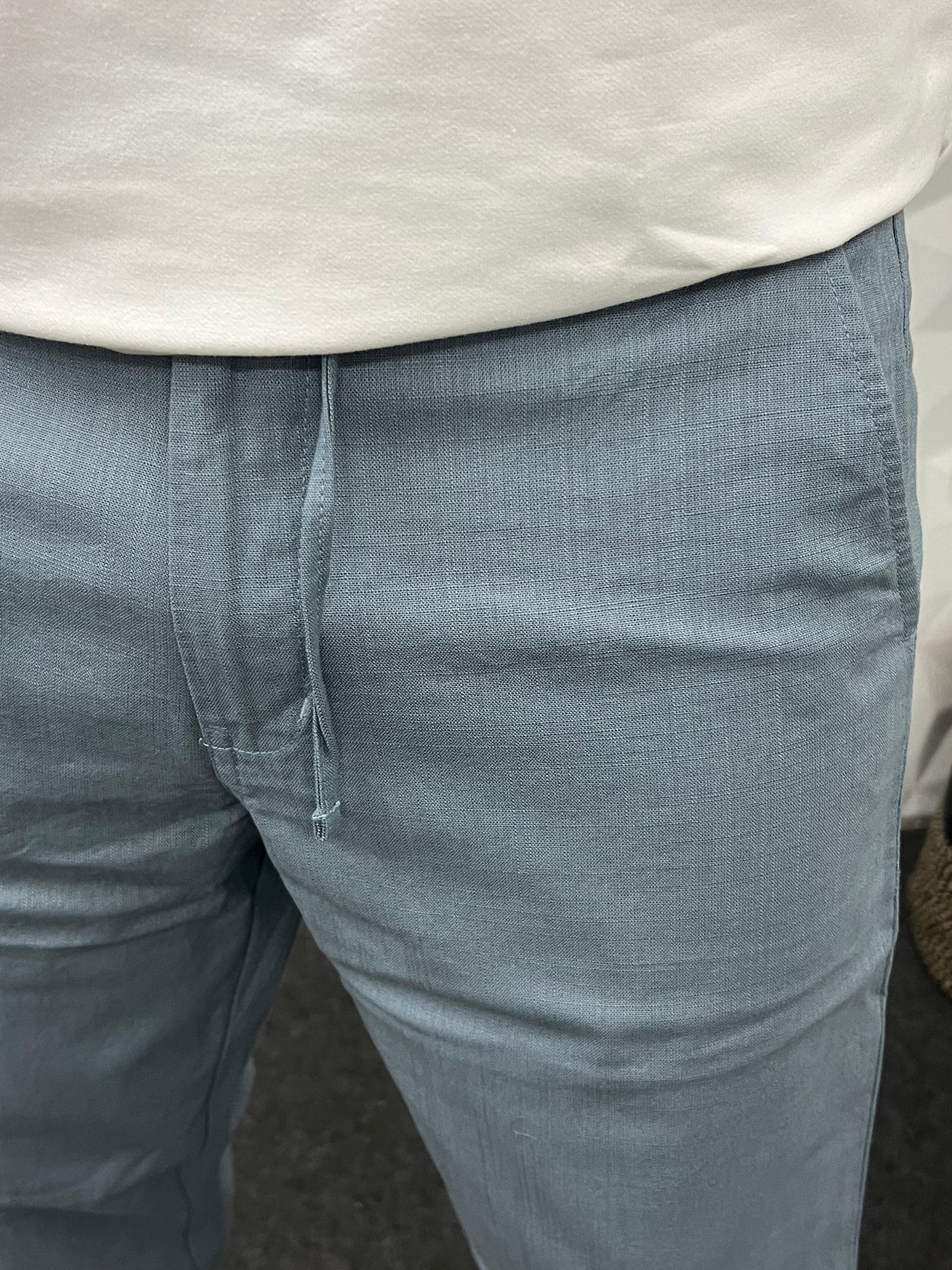 Blend linen fabric chino pant