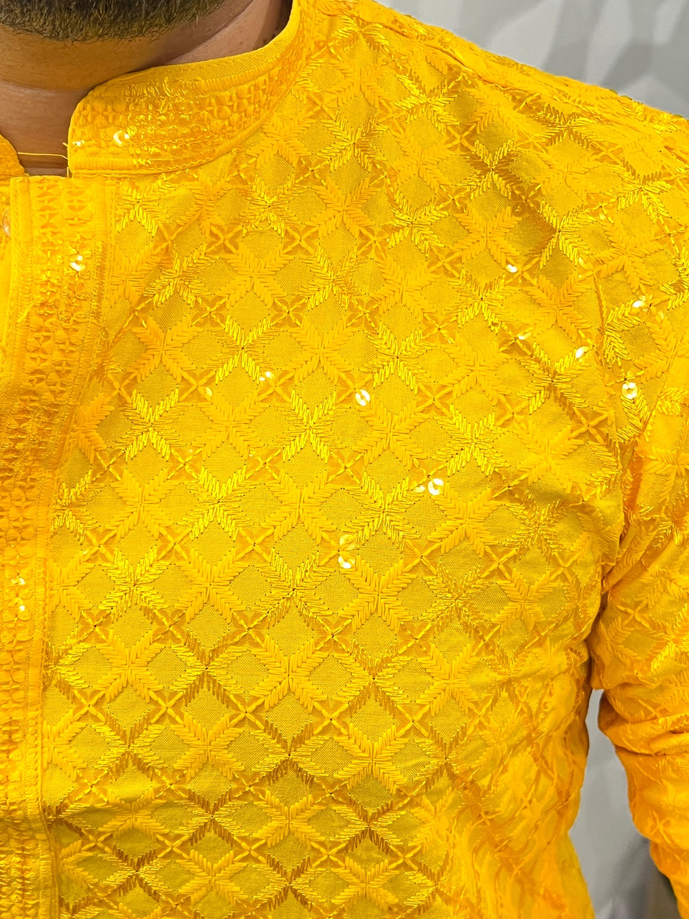Lucknowi fabric long kurta