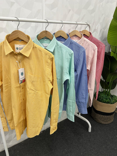 Oxford fabric small chex shirt