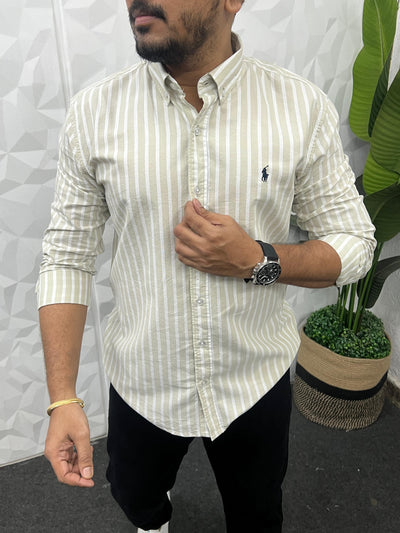 Oxford fabric stripes shirt