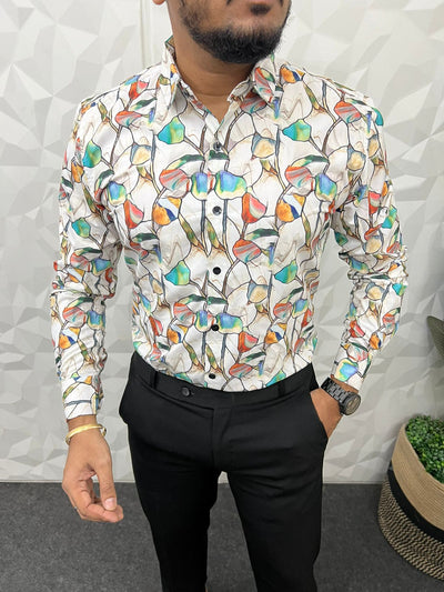 Satin fabric digital printed shirt