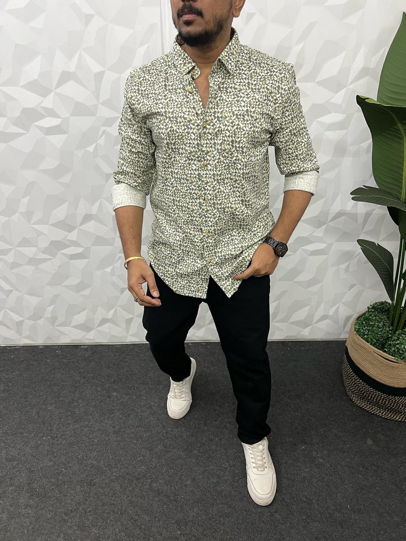 Cotton giza premium printed shirt