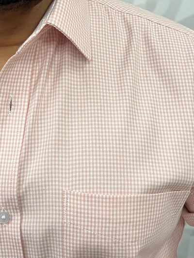 Oxford fabric small chex shirt