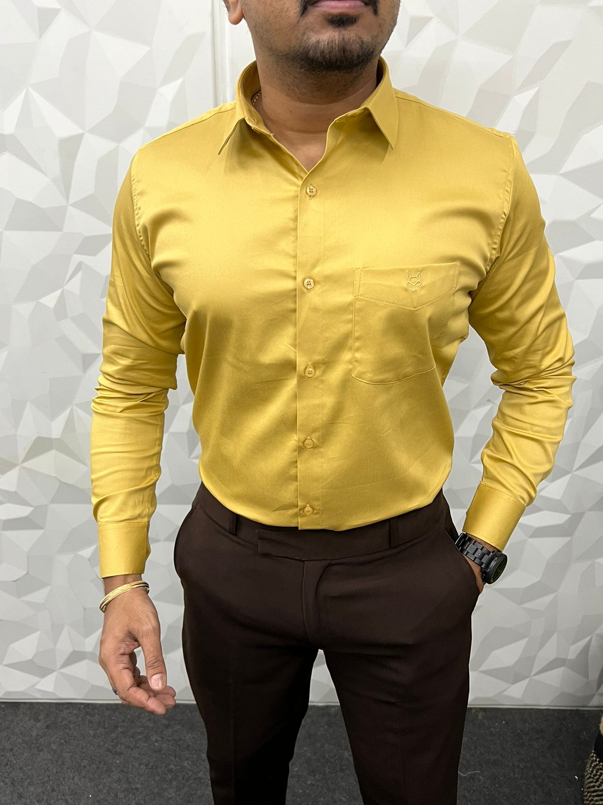 Vardhman satin lycra shirt