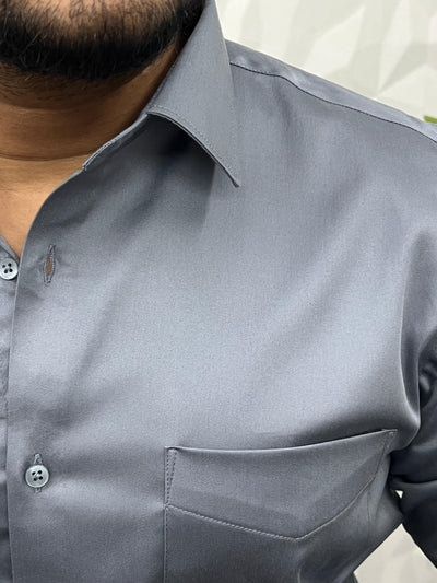 Cotton lycra plain shirt ( Grey )
