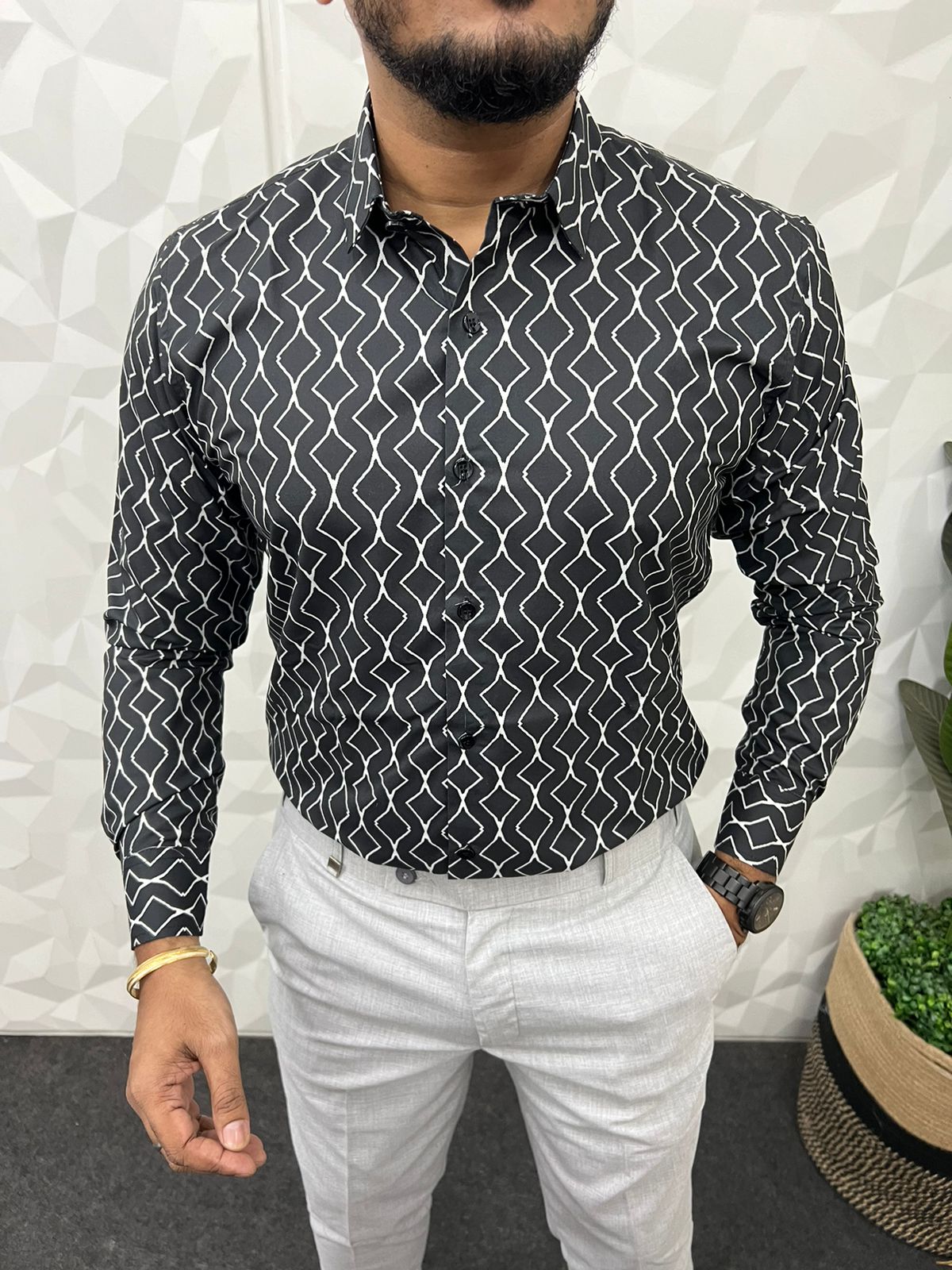 Satin fabric digital printed shirt