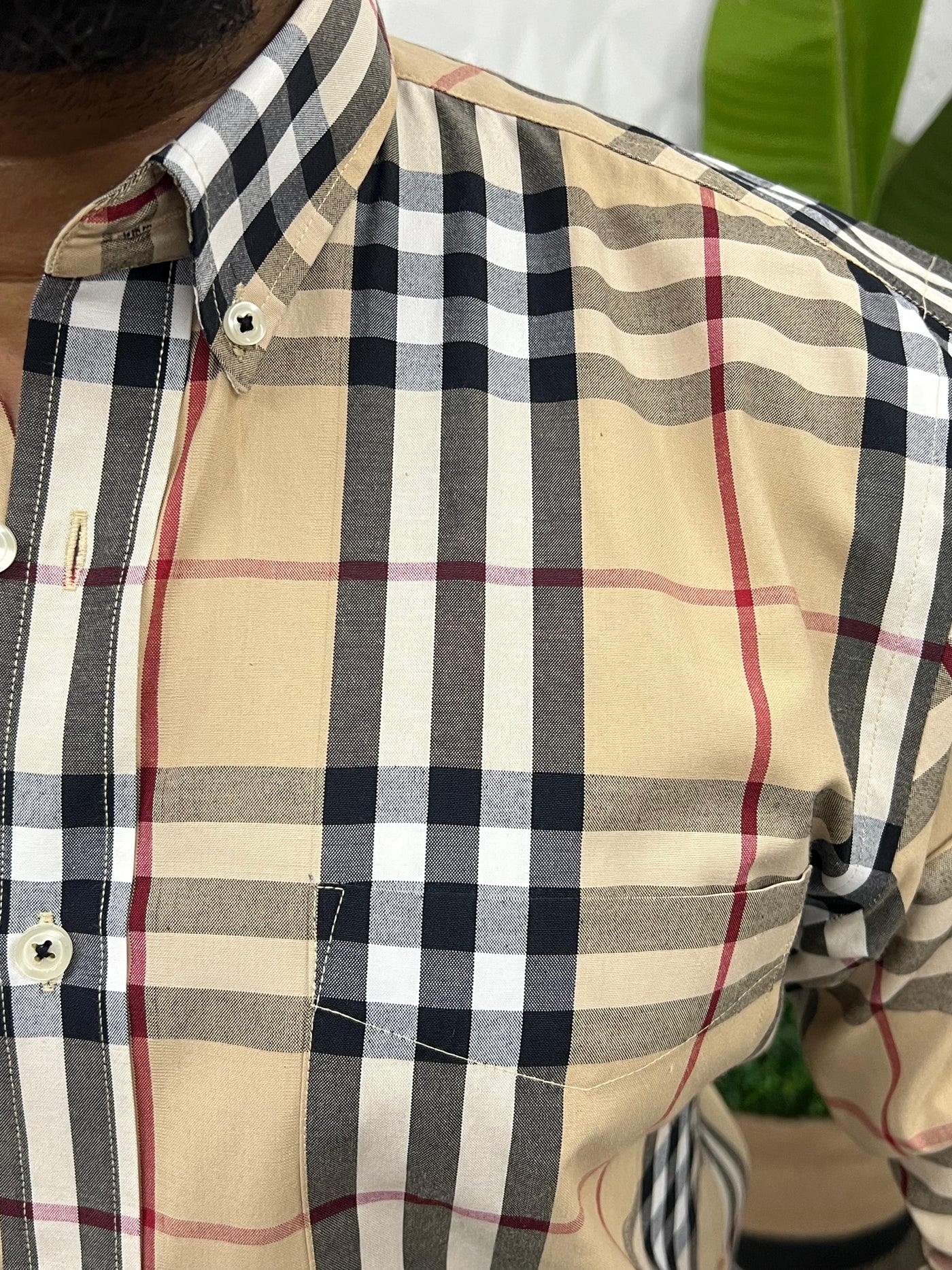 Cotton poplin burberry chex shirt