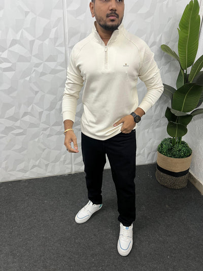 High neck popcorn fabric t-shirt