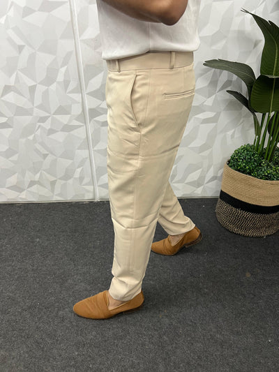 Cotton lycra fabric Ivory trouser
